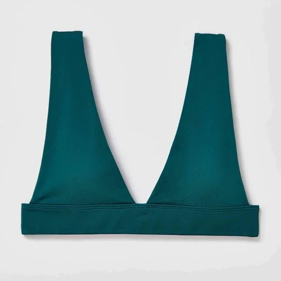 🎉LAST CHANCE🎉 FREE PEOPLE No Show Plunge Bralette / Evergreen - Picture 6 of 8